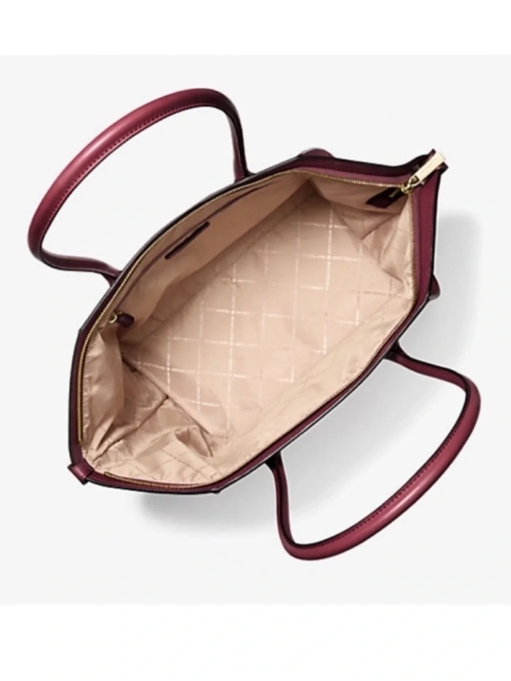 Michael Kors Avril Extra-Large Leather Top-Zip Tote Bag In Oxblood NWT